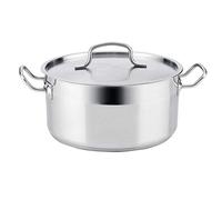 Quid Azzero Casserole en Acier Inoxydable 30 x 14,5 cm - 9,7 l Acier Inoxydable, Compatible vitrocéramique, Convient à l'induction 100% hygiénique