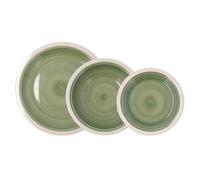 Quid Calypso Service de table en céramique 18 pièces 6 personnes en faïence Passe au micro-ondes Rangez les assiettes dans un endroit sec et ventilé empilable