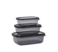 Quid City Set de 3 récipients rectangulaires en plastique Set 3 pièces 40 cl - 67 cl - 120 cl PP - Polypropylène Passe au micro-ondes Matériaux recyclables