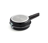 Quid Gastro – Poêle double 20 cm spéciale pour omelette espagnole Aluminium anti-adhésif Noir