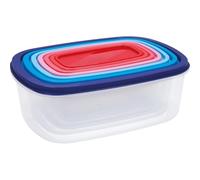 Quid Habitat Lot de 7 boîtes hermétiques rectangulaires, empilables et emboîtables, sans BPA, plastique, multicolore