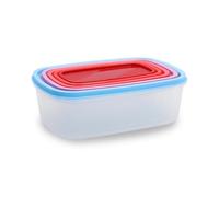 Quid Habitat Set 5 hermétiques rectangulaires, empilables et emboîtables, BPA Free, Plastique, Multicolore