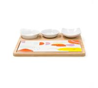 Quid Kaleido Planche apéritive en bambou céramique 23 x 19,5 x 3,5 cm Bois