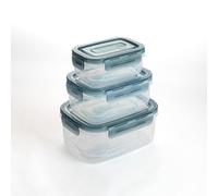 Quid Minimal Lot de 3 récipients hermétiques en plastique 1 800 ml - 1 000 ml - 500 ml Pp - Polypropylène Passe au micro-ondes et au réfrigérateur