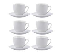 Quid New Renova Lot de 6 tasses avec soucoupe en porcelaine 20 cl Passe au micro-ondes Recyclable