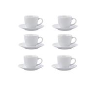 Quid New Renova Lot de 6 tasses avec soucoupe en porcelaine 9 cl Passe au micro-ondes Recyclable