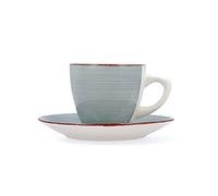 Quid Vita Morning Lot de 2 tasses avec soucoupe en grès Passe au micro-ondes 22 cl
