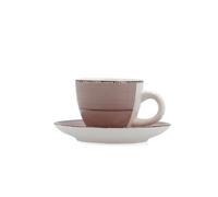 Quid Vita Morning Lot de 6 tasses avec soucoupe en céramique 9 cl Passe au micro-ondes et sèche les assiettes des deux côtés après chaque lavage