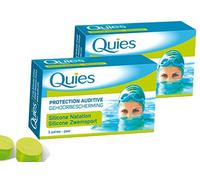 Quies - Protection Auditive Silicone Special Natation - Lot de 2 Boite de 3 Paires