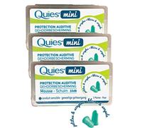 Quies Bouchons auditifs mini mousse – Anti-bruit conduit sensible – Lot de 3 boîtes de 3 paires