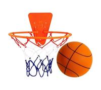 Quiet Basketball - Silent Sport Ball, Soft Bounce Hoop, Noise Frree Training Equipment | Multipurpose Home Gym Apartment Door Wall Mounted Indoor Outdoor Play Practice Game Fun Exercise