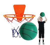 Quiet Basketball - Silent Sport Ball, Soft Bounce Hoop, Noise Frree Training Equipment | Multipurpose Home Gym Apartment Door Wall Mounted Indoor Outdoor Play Practice Game Fun Exercise