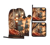 Quiet Brew Kit de cuisson durable avec gants de four et maniques avec design imperméable et protection thermique