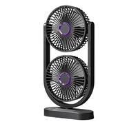 Quiet Desk Fan - 3 Speed Adjustable Fan | Double-Head Adjustable Angle F́an, Table Top F̀ans Desk Cooling, -head Desktop F́̃ans, For Apartment Bedroom Living Room Kitchen Office Outdoor Travel Ca