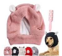 Quiet Ears for Dogs, Dog Ear Muffs Noise Protection, Anxiety Barking Dog Ear Covers, Dog Snood Ear Protector, Winter Ear Warmer Hat for Small Medium Large Dogs Cats (Pink, S)