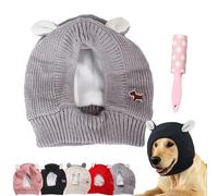 Quiet Ears for Dogs, Dog Ear Muffs Noise Protection, Anxiety Barking Dog Ear Covers, Dog Snood Ear Protector, Winter Ear Warmer Hat for Small Medium Large Dogs Cats (Gray, L)