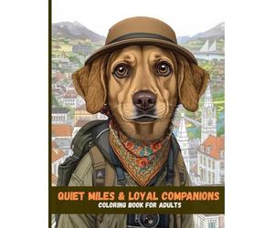 Quiet Miles & Loyal Companions: A Relaxing Traveling Dogs Coloring Book for Adults