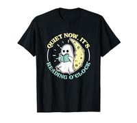Quiet Now It's Reading O'Clock Ghost Book Meme T-Shirt