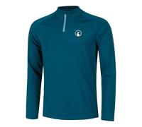 Quiet Please Create Big Serve 1/4 Zip Haut Manches Longues Hommes-Bleu Petrol, Blanc
