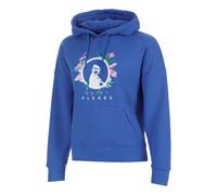 Quiet Please Crush Flower Logo Sweat à capuche Femmes-bleu, blanc XS