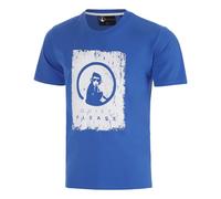 Quiet Please Crush Scraped T-shirt Hommes-bleu, blanc