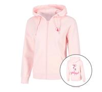 Quiet Please Endlessly Flower Zip Gilet En Coton Femmes-Rosé, Multicouleur