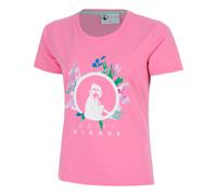 Quiet Please Joy Flower Logo T-shirt Femmes-pink, blanc