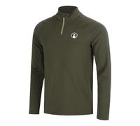 Quiet Please Memories Big Serve 1/4 Zip Haut manches longues Hommes - vert foncé