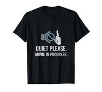 Quiet Please Movie In Progress Cinéma Humour Design T-Shirt