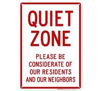 Quiet Zone A82-593AL Panneau « Please Be Considerate » - 25,4 x 35,6 cm - Aluminium antirouille .040 - Fabriqué aux États-Unis - Protection UV et résistant aux intempéries