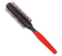Quiff Roller Brosse à cheveux ronde professionnelle avec poignée en caoutchouc rouge - Brosse à cheveux lisse pour cheveux bouclés idéale pour homme et barbier