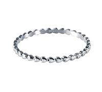 Quiges Acier Inoxydable Argent Seul Côté Cœurs Anneau Solitaire Intérieur 2mm Hauteur pour Collection de Bague Empilage Taille 21mm (66)