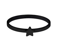 Quiges Acier Inoxydable Noir Étoile Unique Anneau Solitaire Intérieur 2mm Hauteur pour Collection de Bague Empilage Taille 20mm (63)