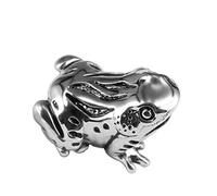 Quiges Argent 925 Breloque 3D Amphibien Grenouille Charm Perle