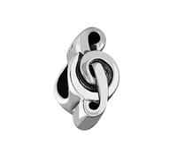Quiges Argent 925 Breloque 3D Note de Musique Clef des Aigus Charm Perle