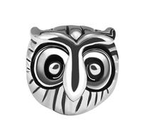 Quiges Argent 925 Breloque 3D Oiseau Hibou Charm Perle