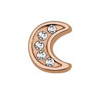 Quiges Charm de Mémoire Flottante Or Rose Lune avec de l'Oxyde de Zirconium pour Les Médaillons Mémoire Personnalisés