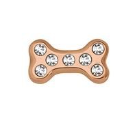 Quiges Charm de Mémoire Flottante Or Rose Os avec de l'Oxyde de Zirconium pour Les Médaillons Mémoire Personnalisés