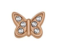 Quiges Charm de Mémoire Flottante Or Rose Papillon avec de l'Oxyde de Zirconium pour Les Médaillons Mémoire Personnalisés