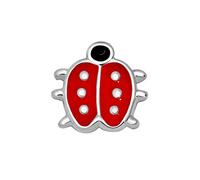 Quiges Charm de Mémoire Flottante Plaqué Argent Rouge Coccinelle pour Les Médaillons Mémoire Personnalisés