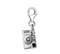 Quiges Charm Pendentif Breloque avec Fermoir Femme Plaqué Argent Appareil Photo 3D
