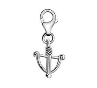 Quiges Charm Pendentif Breloque avec Fermoir Femme Plaqué Argent Signe du Zodiaque Sagittaire 3D