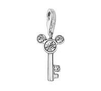 Quiges Charm Pendentif Perle avec Fermoir Femme Argent 925 Clé de Souris caricaturale Oxyde de Zirconium Blanc