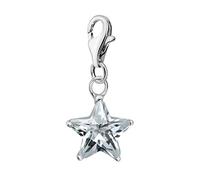 Quiges Charm Pendentif Perle avec Fermoir Femme Argent 925 Étoile Oxyde de Zirconium Transparente