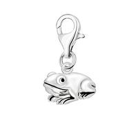 Quiges Charm Pendentif Perle avec Fermoir Femme Argent 925 Grenouille 3D