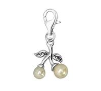 Quiges Charm Pendentif Perle avec Fermoir Femme Argent 925 Pendentif Perles Artificielles Cerises