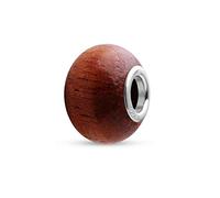 Quiges Drops Femme Bois Argent 925 Charm Marron