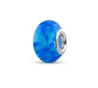 Quiges Drops Femme Perle de Verre de Murano Charm Bleu avec Etoiles Bleu