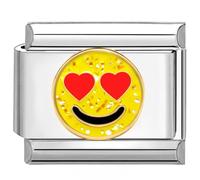 Quiges Fashion Jewels Italian Charms Smiley dans l'amour 9mm