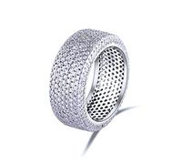 Quiges Femme Bague Argent 925 Mode L'attrape-regard Gala Elégante Retro avec Pierre de Zirconium Taille 50